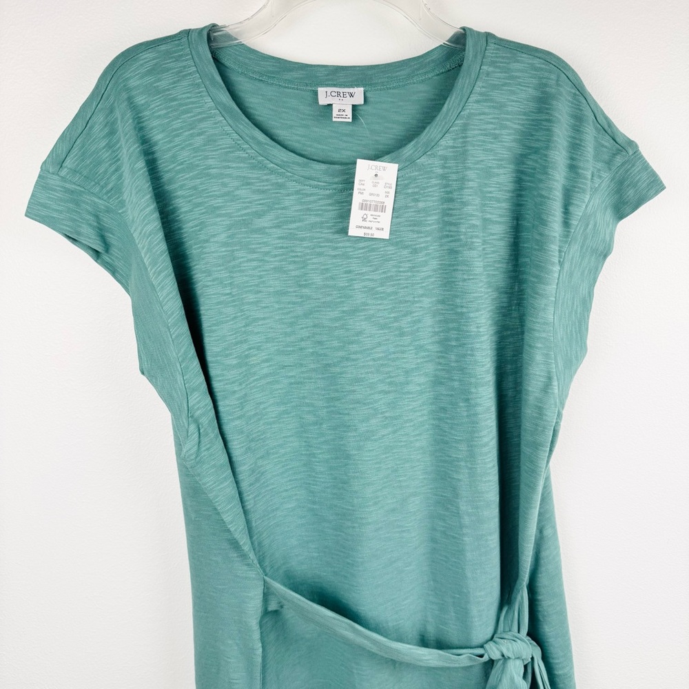 J Crew Tie Waist Mini Dress Green 2X - Picture 6 of 14
